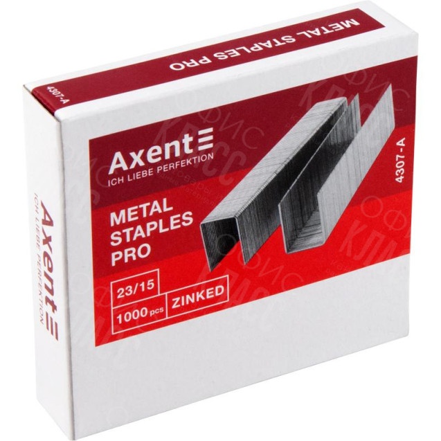СКОБЫ ДЛЯ СТЕПЛЕРОВ AXENT PRO 4307-A, №23/15, 1000 ШТУК