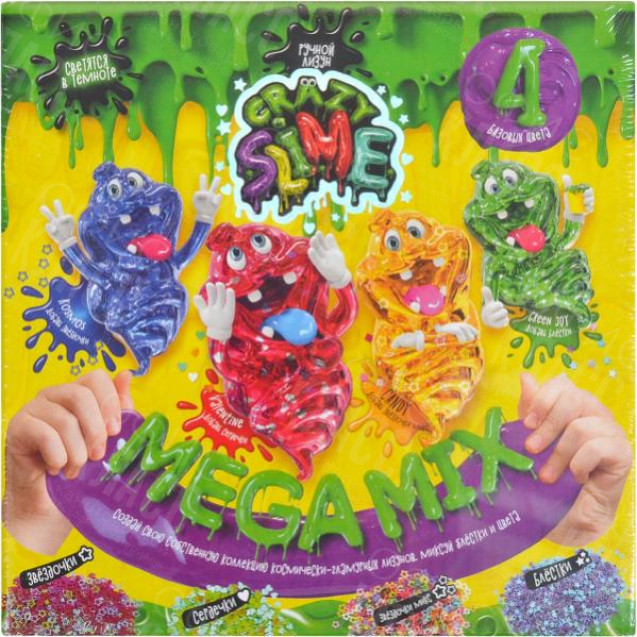 НАБОР ДЛЯ ПРОВЕДЕНИЯ ОПЫТОВ «CRAZY SLIME 4  В1»  SLM-03–01,02