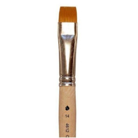 КИСТЬ СИНТЕТИКА №14 ПЛОСКАЯ УКОРОЧЕННАЯ 4612214 КИРОВ