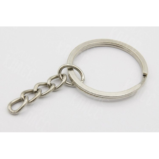 ФУРНИТУРА ДЛЯ БРЕЛКА – КОЛЬЦО С ЦЕПОЧКОЙ 25ММ ДВОЙНОЕ