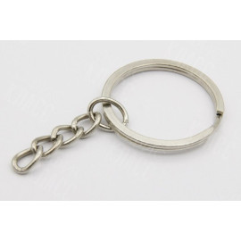ФУРНИТУРА ДЛЯ БРЕЛКА – КОЛЬЦО С ЦЕПОЧКОЙ 25ММ ДВОЙНОЕ