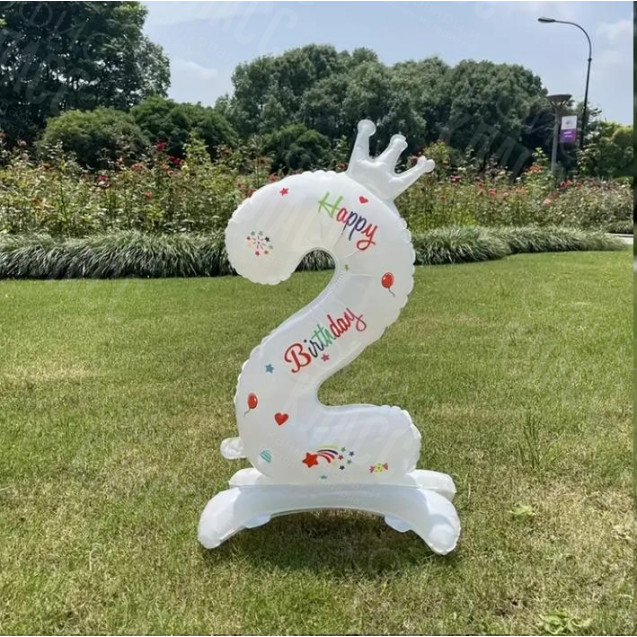 СТОЯЩИЙ ЦИФРОВОЙ ШАР (2) С КОРОНОЙ 69СМ