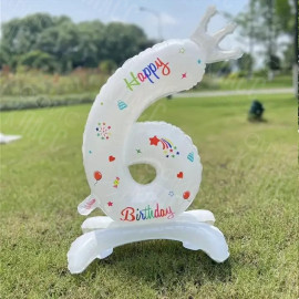 СТОЯЩИЙ ЦИФРОВОЙ ШАР (6) С КОРОНОЙ 69СМ