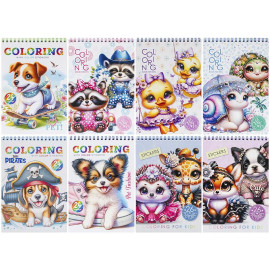 РАСКРАСКА А5 С НАКЛЕЙКАМИ НА СПИРАЛЕ 12Л. 232935