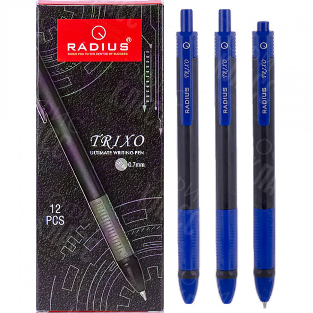РУЧКА RADIUS TRIXO ЧЕРНЫЙ КОРПУС ЦВЕТ ЧЕРНИЛ СИНИЙ