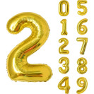 ЗОЛОТОЙ ВОЗДУШНЫЙ ШАР 83СМ ЦИФРА 2