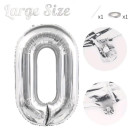СЕРЕБРЯНЫЙ ВОЗДУШНЫЙ ШАР 83СМ ЦИФРА 0