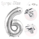 СЕРЕБРЯНЫЙ ВОЗДУШНЫЙ ШАР 83СМ ЦИФРА 6