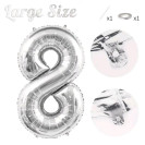 СЕРЕБРЯНЫЙ ВОЗДУШНЫЙ ШАР 83СМ ЦИФРА 8