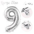 СЕРЕБРЯНЫЙ ВОЗДУШНЫЙ ШАР 83СМ ЦИФРА 9