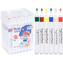 МАРКЕР АКРИЛОВЫЙ 48 ЦВЕТОВ W820-48 КРУГЛЫЙ НАКОНЕЧНИК,В ПЛАСТИКОВОМ БОКСЕ