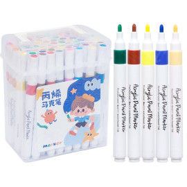 МАРКЕР АКРИЛОВЫЙ 60 ЦВЕТОВ W820-60 КРУГЛЫЙ НАКОНЕЧНИК,В ПЛАСТИКОВОМ БОКСЕ