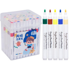 МАРКЕР АКРИЛОВЫЙ 80 ЦВЕТОВ W820-80 КРУГЛЫЙ НАКОНЕЧНИК,В ПЛАСТИКОВОМ БОКСЕ