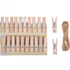 ПРИЩЕПКИ ДЕРЕВЯННЫЕ ДЕКОРАТИВНЫЕ ПРОСТЫЕ 20  ШТ 3,5×0,6  СМ 4–203