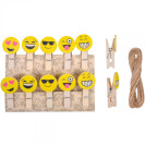 ПРИЩЕПКИ ДЕРЕВЯННЫЕ ДЕКОРАТИВНЫЕ С ФИГУРКОЙ 10ШТ 3,5*0,6СМ 4-201