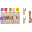 ПРИЩЕПКИ ДЕРЕВЯННЫЕ ДЕКОРАТИВНЫЕ С ФИГУРКОЙ 10ШТ 3,5*0,6СМ 4-201