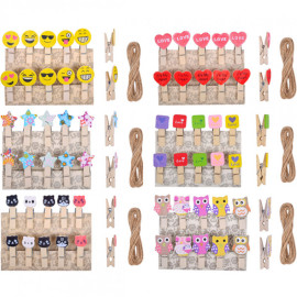 ПРИЩЕПКИ ДЕРЕВЯННЫЕ ДЕКОРАТИВНЫЕ С ФИГУРКОЙ 10ШТ 3,5*0,6СМ 4-201