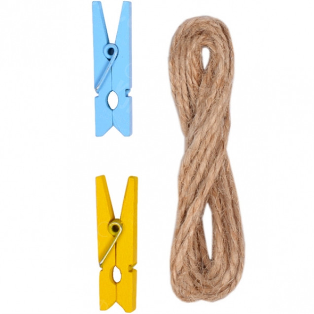 ПРИЩЕПКИ ДЕРЕВЯННЫЕ ДЕКОРАТИВНЫЕ ЦВЕТНЫЕ 20ШТ 3,5*0,6СМ 4-202