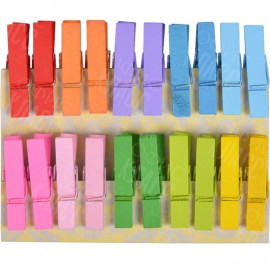 ПРИЩЕПКИ ДЕРЕВЯННЫЕ ДЕКОРАТИВНЫЕ ЦВЕТНЫЕ 20ШТ 3,5*0,6СМ 4-202