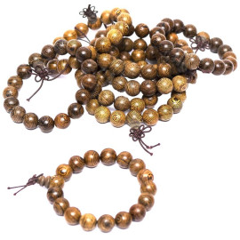 БРАСЛЕТ 004 ИЗ ДЕРЕВЯННЫХ БУСИН 12ММ НА РЕЗИНКЕ