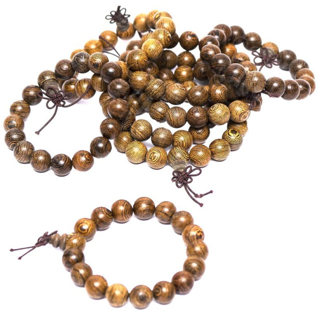 БРАСЛЕТ 004 ИЗ ДЕРЕВЯННЫХ БУСИН 12ММ НА РЕЗИНКЕ