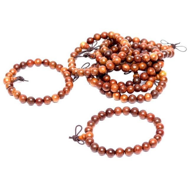 БРАСЛЕТ 006 ИЗ ДЕРЕВЯННЫХ БУСИН 8ММ НА РЕЗИНКЕ