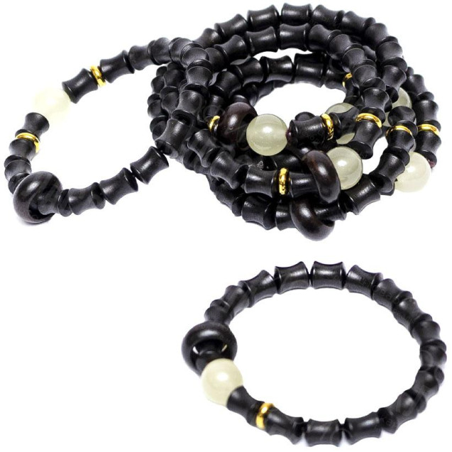 БРАСЛЕТ 011 ИЗ БУСИН НА РЕЗИНКЕ