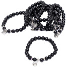 БРАСЛЕТ 015 ИЗ БУСИН НА РЕЗИНКЕ С ПОДВЕСКОЙ