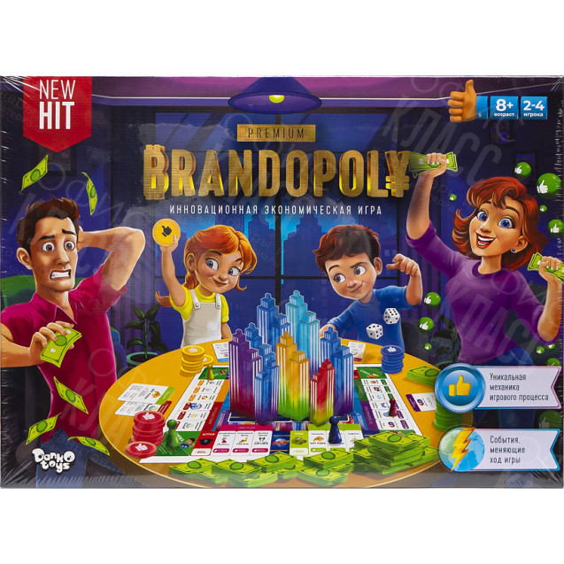 ИГРА НАСТОЛЬНАЯ "БРЕНДОПОЛИЯ PREMIUM" РУС ДТ-БИ-07-89