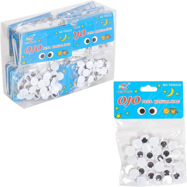 НАБОР ДЛЯ ПОДЕЛОК ГЛАЗА ЧЕРНЫЕ 1,2СМ 120