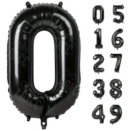 ЧЕРНЫЙ ВОЗДУШНЫЙ ШАР 66СМ ЦИФРА 0