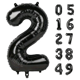 ЧЕРНЫЙ ВОЗДУШНЫЙ ШАР 66СМ ЦИФРА 2