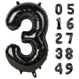 ЧЕРНЫЙ ВОЗДУШНЫЙ ШАР 66СМ ЦИФРА 3