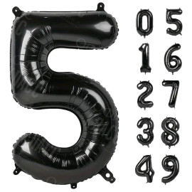 ЧЕРНЫЙ ВОЗДУШНЫЙ ШАР 66СМ ЦИФРА 5