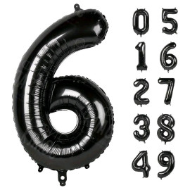ЧЕРНЫЙ ВОЗДУШНЫЙ ШАР 66СМ ЦИФРА 6