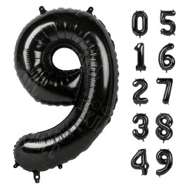 ЧЕРНЫЙ ВОЗДУШНЫЙ ШАР 66СМ ЦИФРА 9