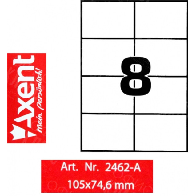 ЭТИКЕТКА САМОКЛЕЯЩАЯ 8ШТ 105ММ*74,6ММ AXENT 2462