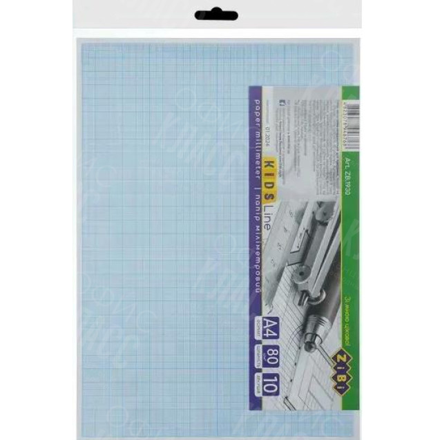 БУМАГА МИЛЛИМЕТРОВАЯ 10Л А4 ZB.1930 ZIBI