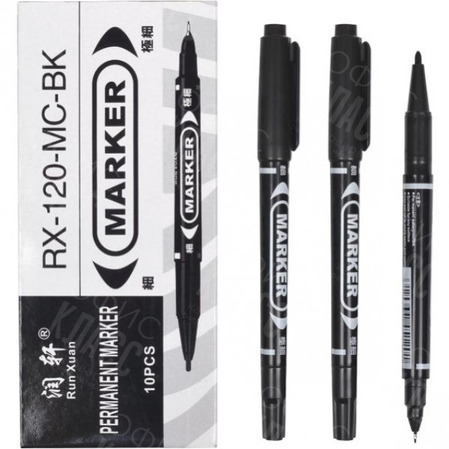 МАРКЕР 2-Х СТОРОННИЙ ЧЕРНЫЙ RX-120