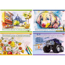 АЛЬБОМ 12 ЛИСТОВ А4, 120Г/М², СКОБА С ПЕРФОРАЦИЕЙ, ОБЛ. 200Г/М²