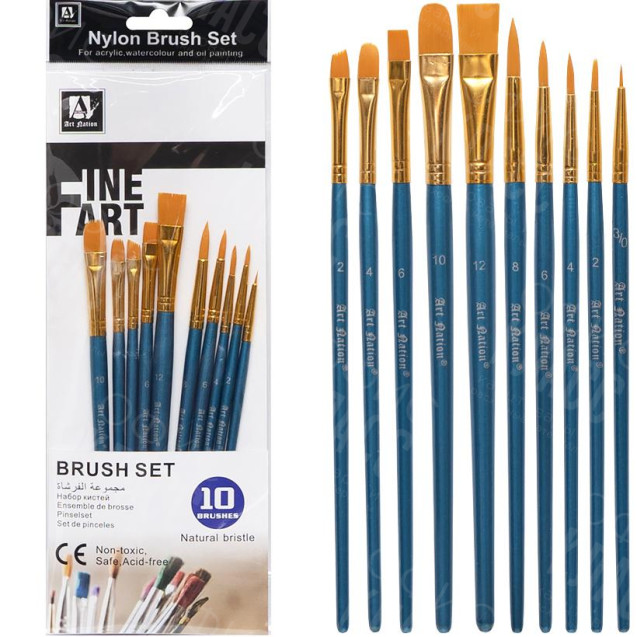 НАБОР КИСТЕЙ ХУДОЖЕСТВЕННЫХ 10 ШТ BR5810