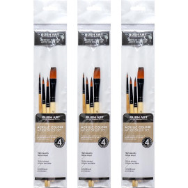 НАБОР КИСТЕЙ ХУДОЖЕСТВЕННЫХ 4ШТ ДЛЯ АКРИЛОВЫХ КРАСОК AS440-1