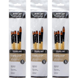 НАБОР КИСТЕЙ ХУДОЖЕСТВЕННЫХ 5ШТ ДЛЯ АКРИЛОВЫХ КРАСОК AS550-4