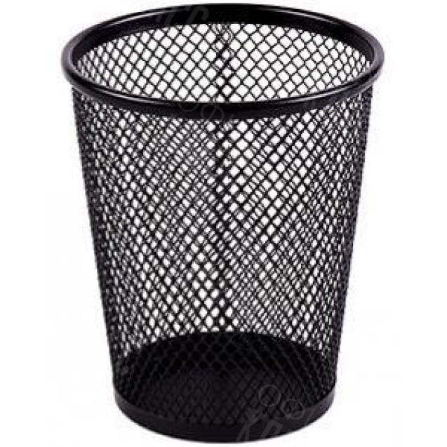 СТАКАН ДЛЯ РУЧЕК МЕТАЛЛИЧЕСКИЙ "СЕТКА-КОНУС" 3680, ЧЕРНЫЙ 9Х10,5 СМ