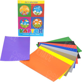 КАРТОН ЦВЕТНОЙ А4 ОДНОСТОРОННИЙ "ЗОЛОТО+СЕРЕБРО" 9 ЛИСТОВ ТМ ТЕТРАДА ТЕ254