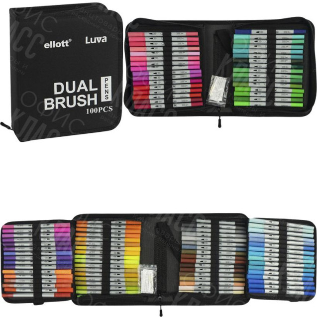 АКВАРЕЛЬНЫЕ ДВУХСТОРОННИЕ МАРКЕРЫ DUAL BRUSH CD001-100 ШТУК CELLO