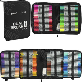 АКВАРЕЛЬНЫЕ ДВУХСТОРОННИЕ МАРКЕРЫ DUAL BRUSH CD001-132 ШТУК CELLO
