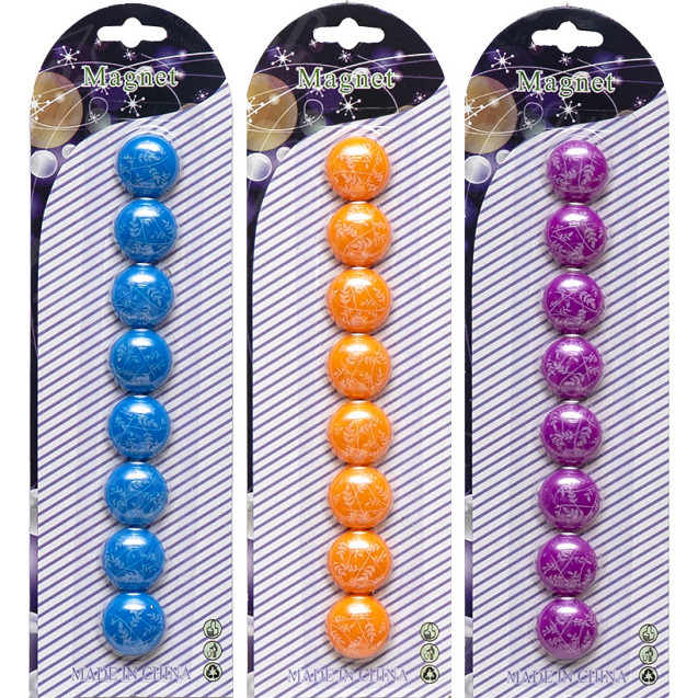 МАГНИТ ДЛЯ ДОСКИ "УЗОР" 8 ШТУК НАБОР 20-8, D  2СМ