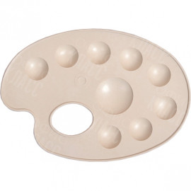 ПАЛИТРА ПЛАСТИКОВАЯ БЕЖЕВАЯ НА 9 ЦВЕТОВ