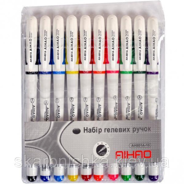 НАБОР РУЧЕК ГЕЛЕВЫХ 801A ORIGINAL 10 ЦВЕТОВ